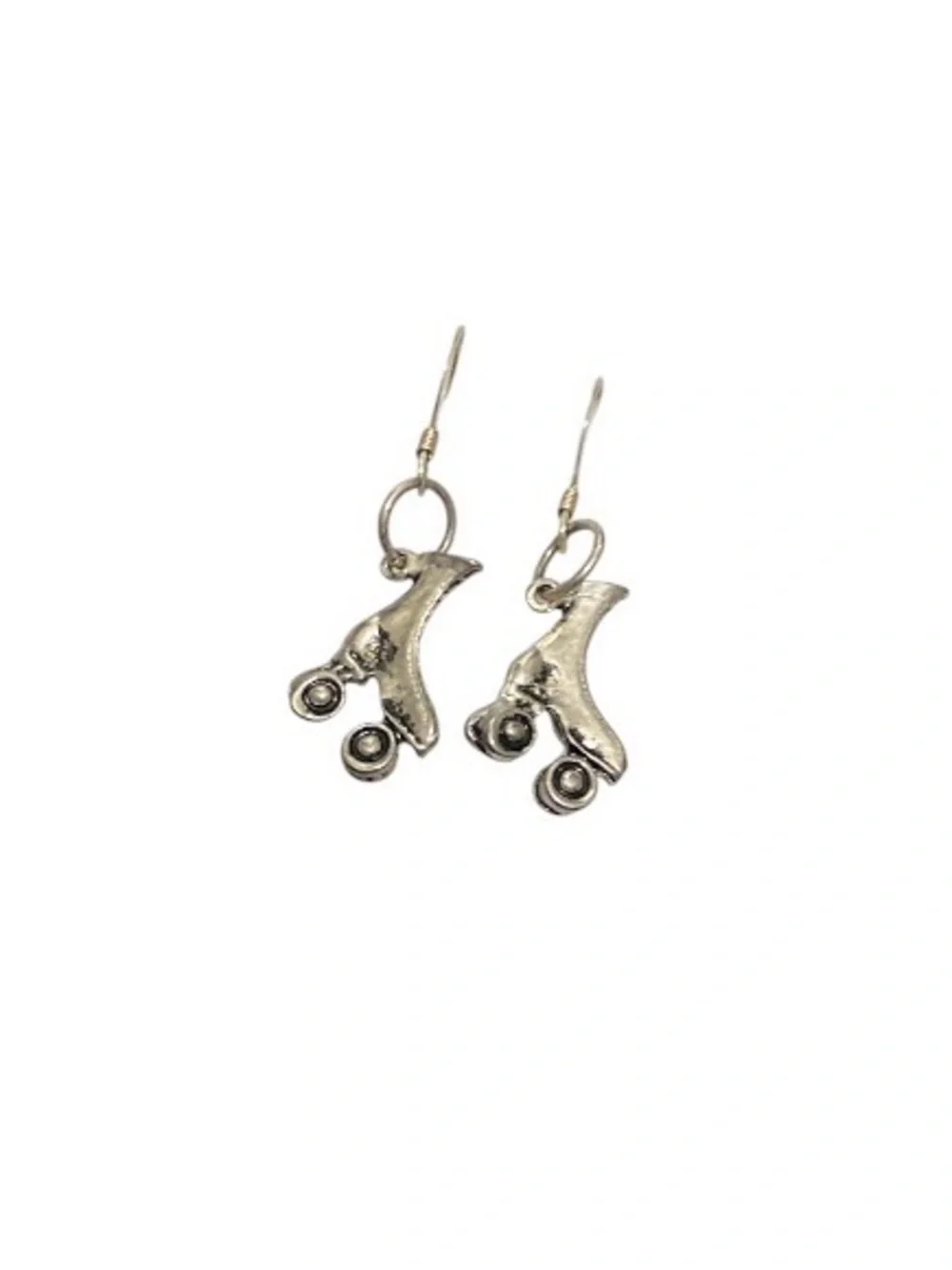 Silver Roller Skate Dangle Earrings